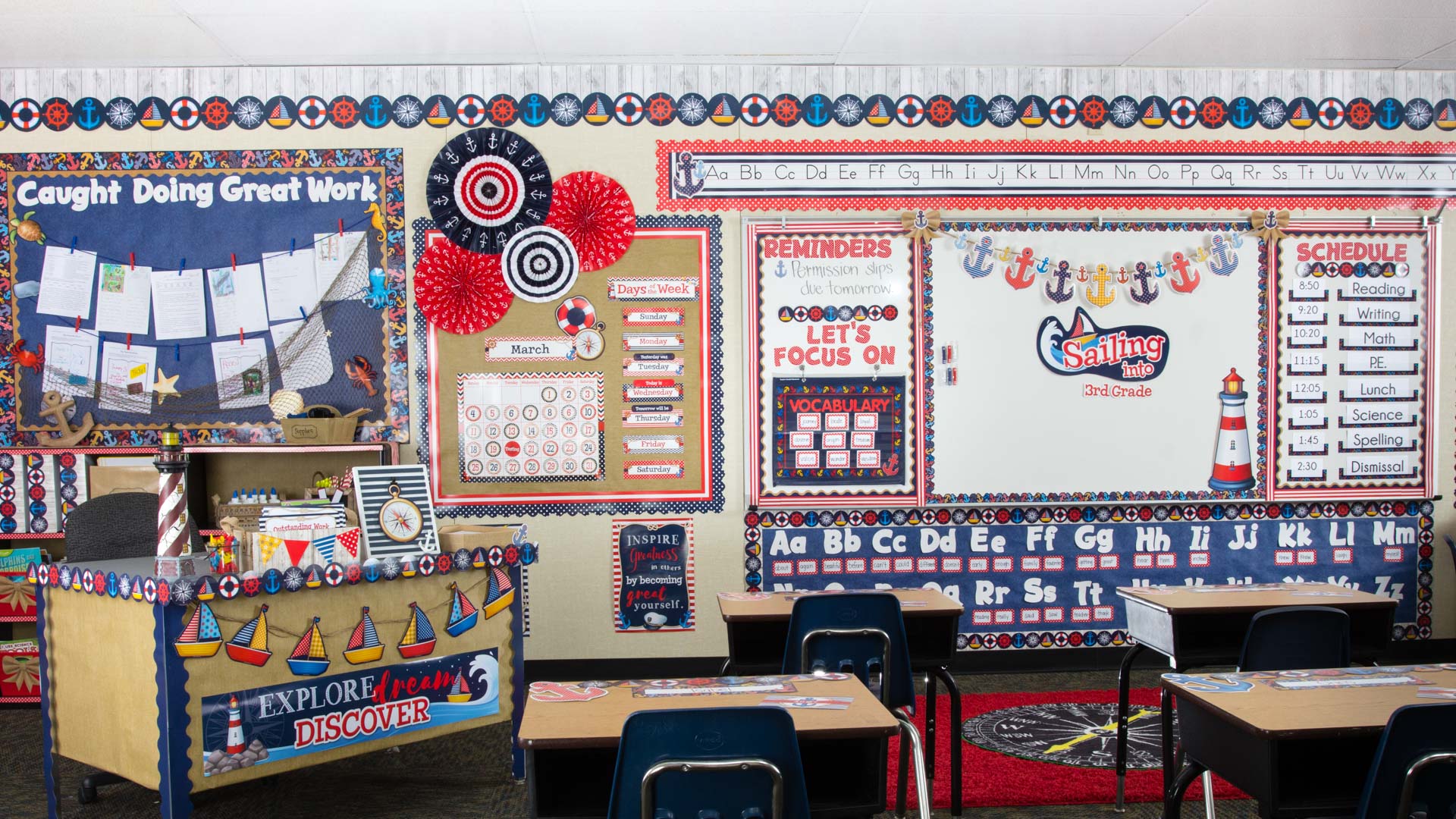 Classroom Tour with lots of FREEBIES!  Nautical classroom, Classroom tour,  Classroom