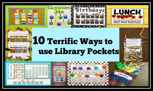 10 ways to use library pockets Teacher Created Resources