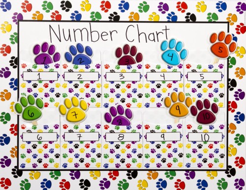 Library Pockets Number Chart Idea