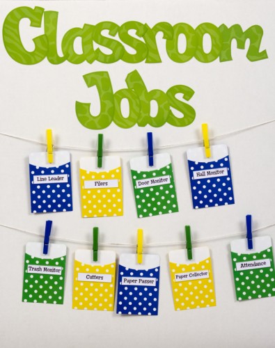 Library Pockets Classroom Jobs Chart