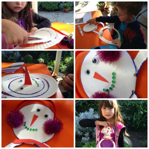 Paper Plate Snowman Steps