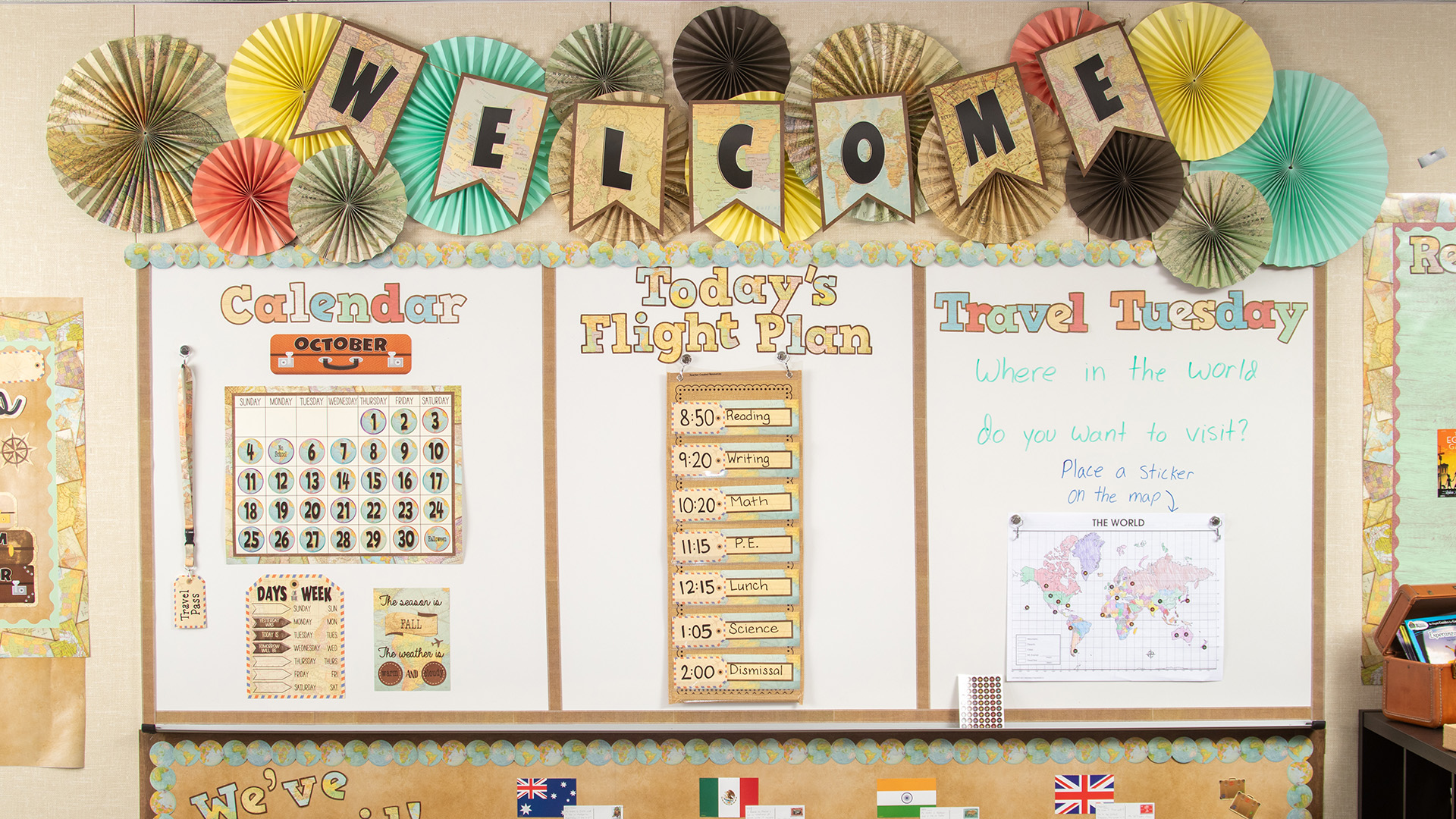 Travel The Map Classroom Background