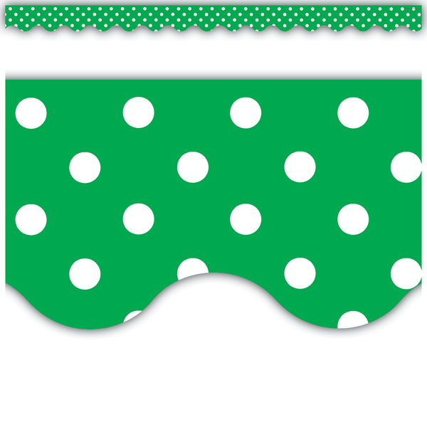 Green Polka Dot Scallop Border